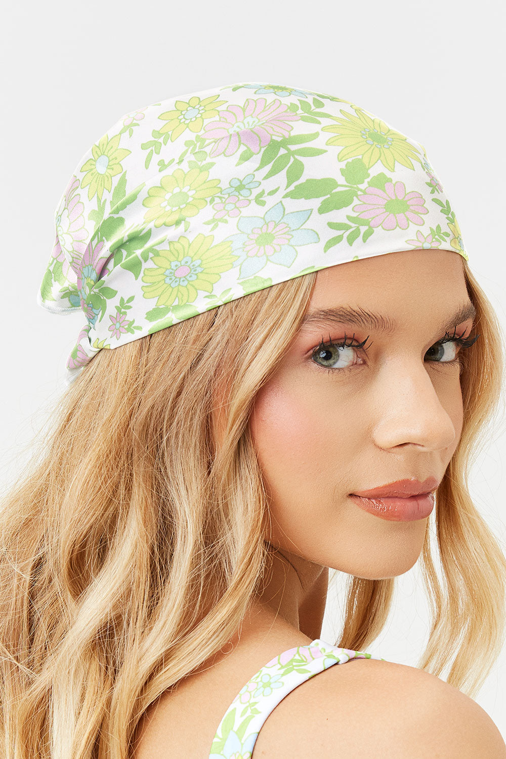 Heidi Floral Satin Head Scarf