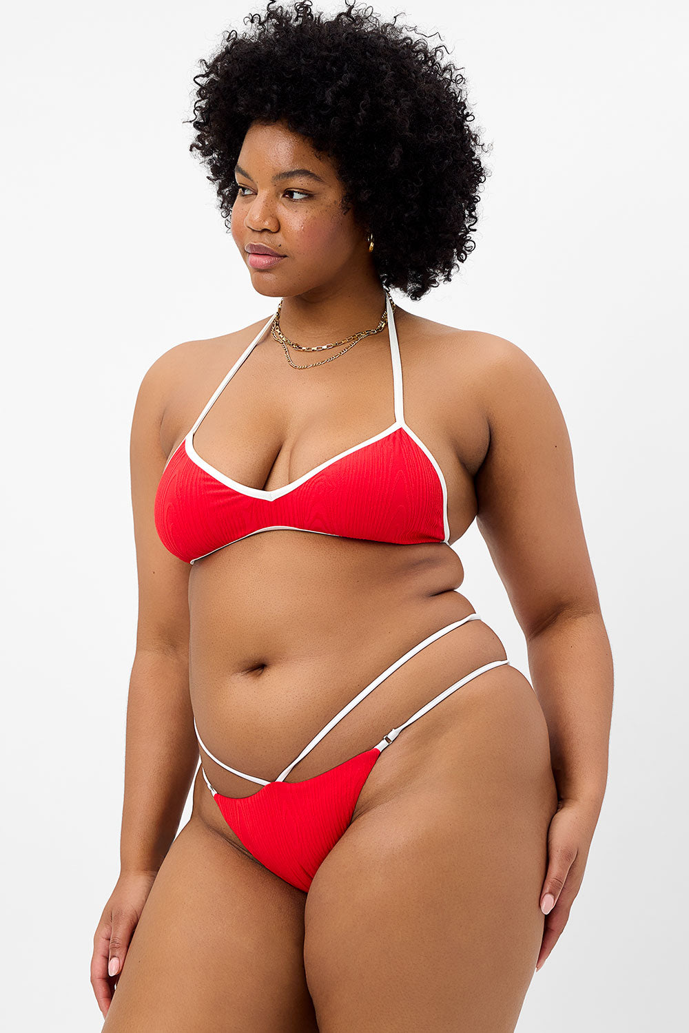 Layla Textured String Bikini Bottom