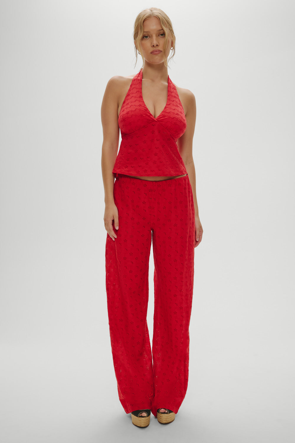 Cora Eyelet Halter Top