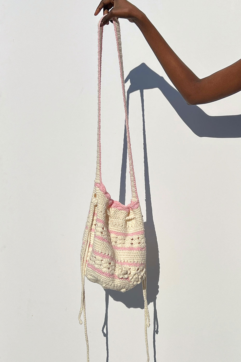 Eloise Crochet Drawstring Bag
