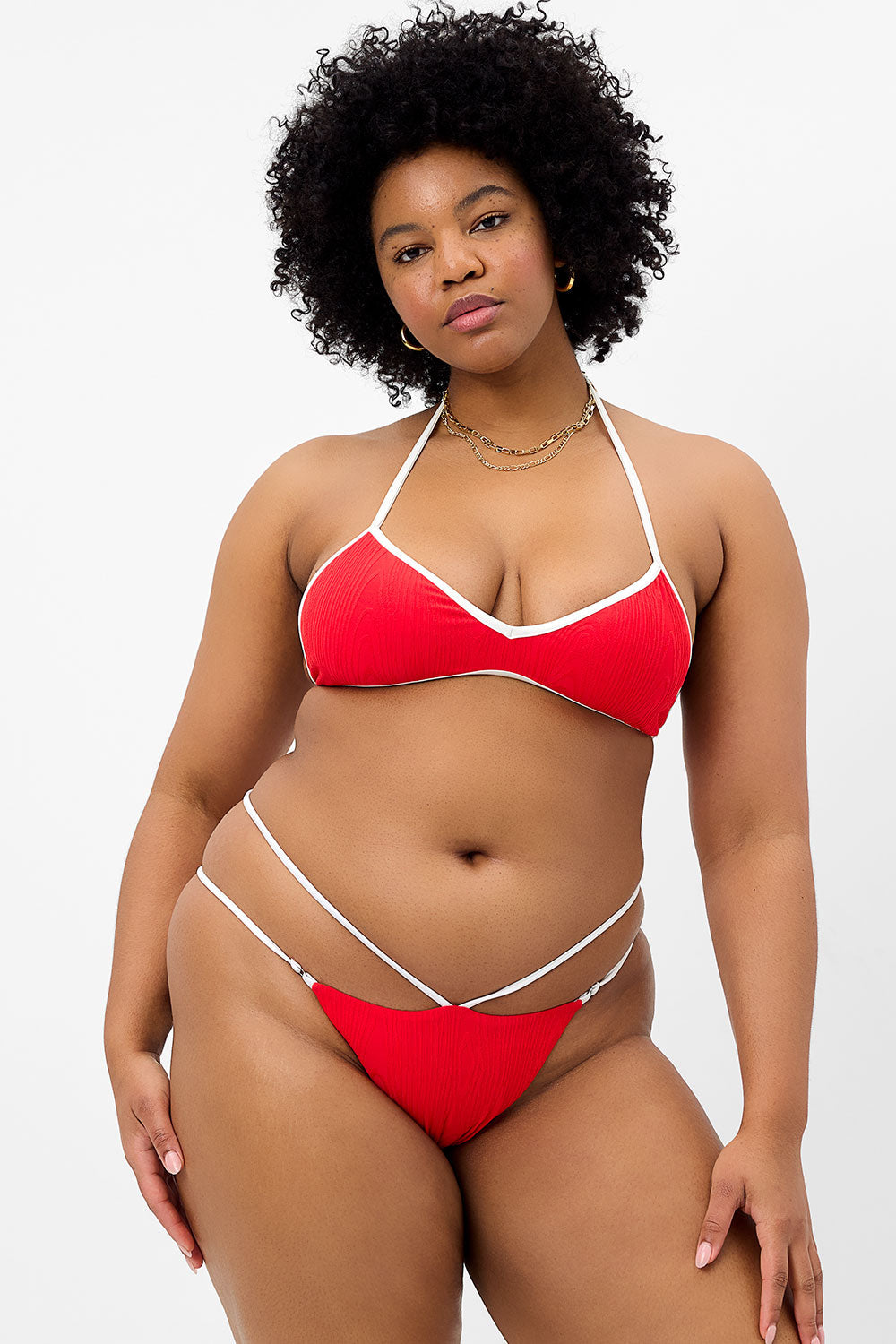 Layla Textured String Bikini Bottom
