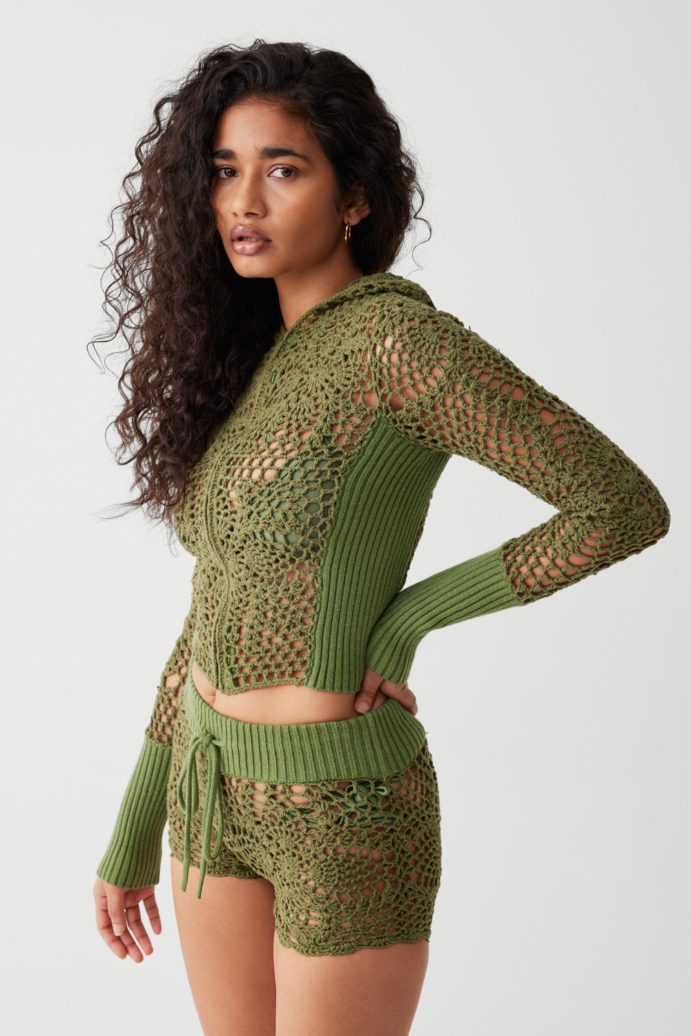 Lyla Crochet Zip Up Hoodie
